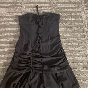 Strapless Ruffled Black Women’s Dress
